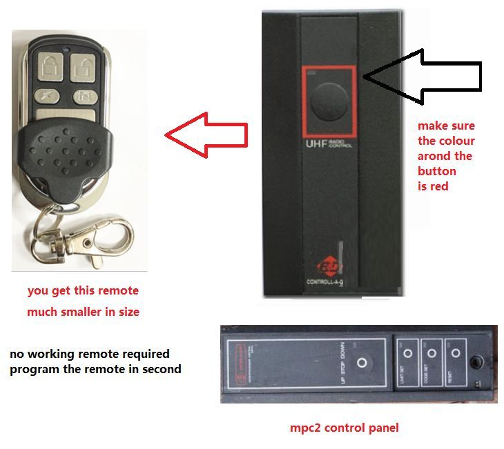 B&D GARAGE DOOR REMOTE CONTROL MPC2 TX318 UHF BND MPC 2 LOCKMATIC