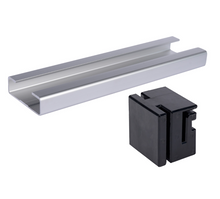 Load image into Gallery viewer, Aluminum guide Channel with Black Nylon Black Sliding Gate Rear Guide System
