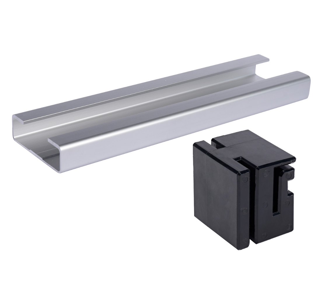 Gate Guide Channel Aluminum guide Channel with Black Nylon Black Sliding Gate Rear Guide ...