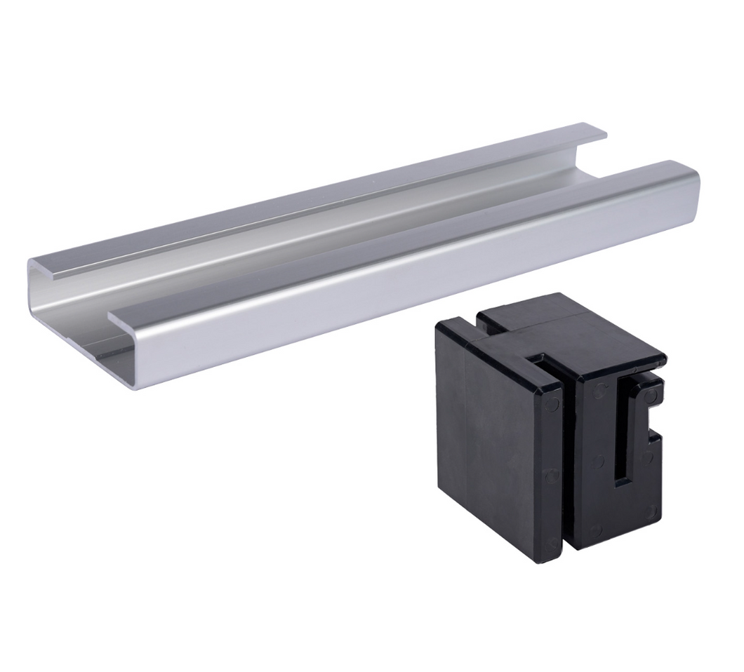Aluminum guide Channel with Black Nylon Black Sliding Gate Rear Guide System