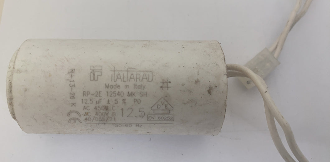 Italfarad capacitor 12.5uf for garage gate motor (used) - LOCKMATIC