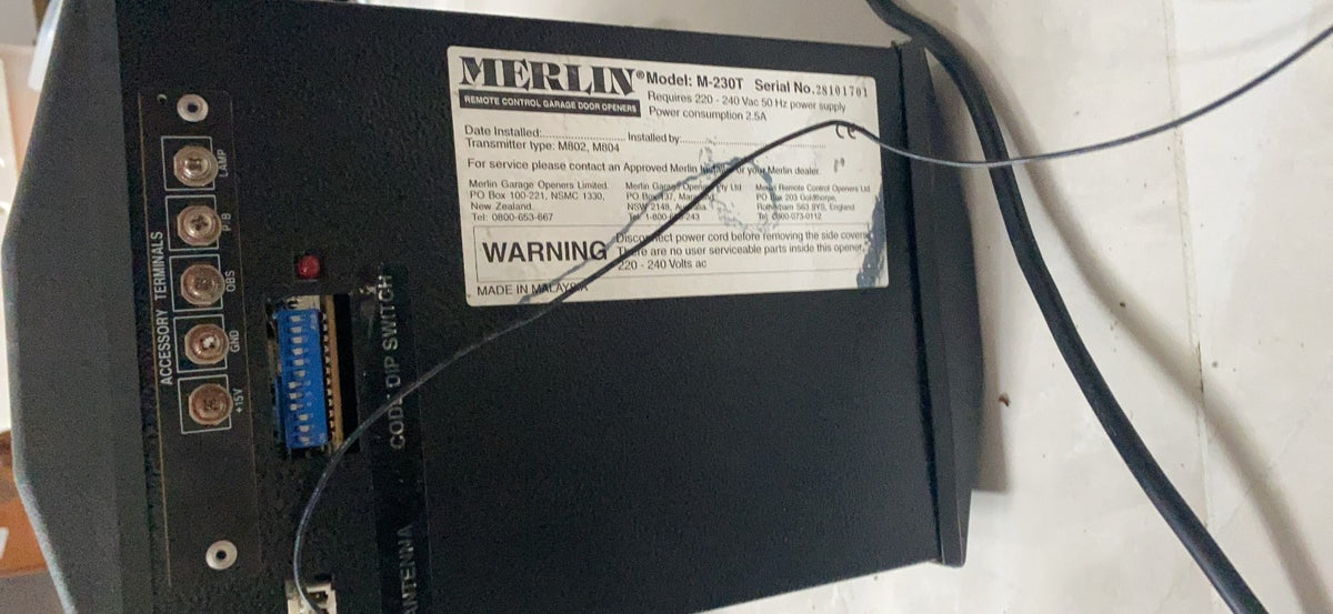 merlin prolift 230T garage door opener motor sectional door part (used LOCKMATIC