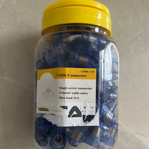 Single screw connector 3x6mm cable entry max load 32a 100PCS
